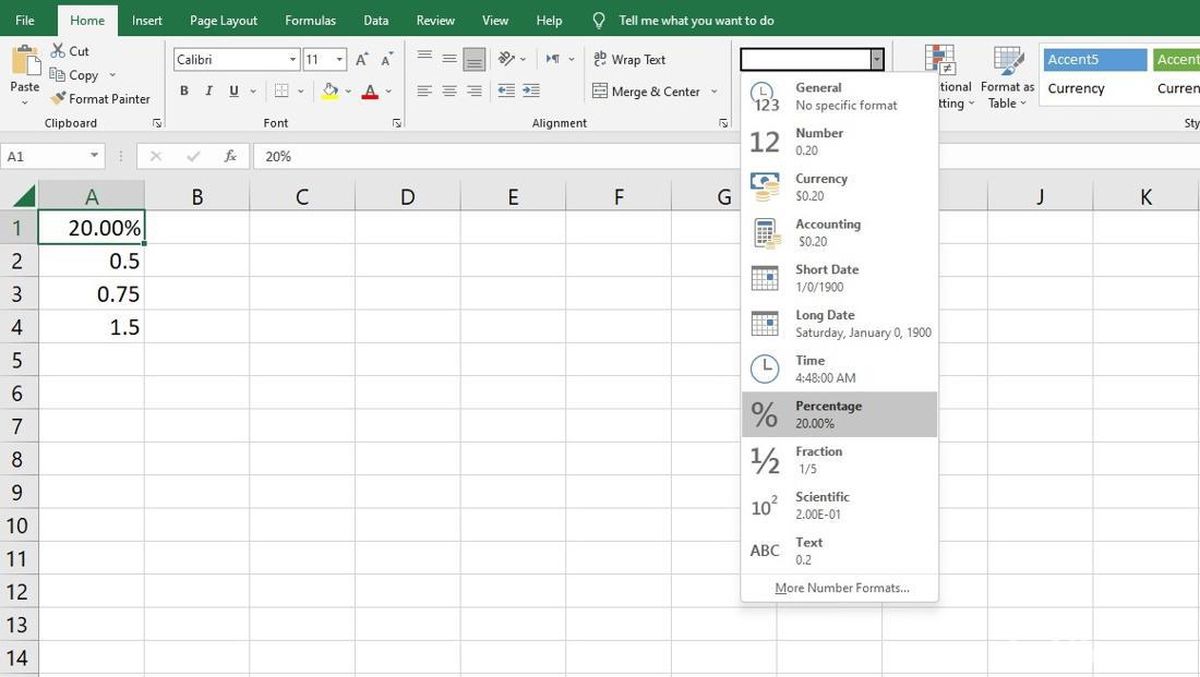 Menghitung Persentase di Excel